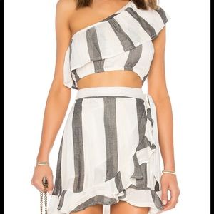 L*Space Alicia top and skirt - revolve striped and ruffled skirt and top set